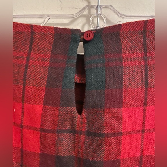 Vintage Graffsport Wool Blend Red Green Tartan Plaid Fringe Blouse Size … - Picture 9 of 9